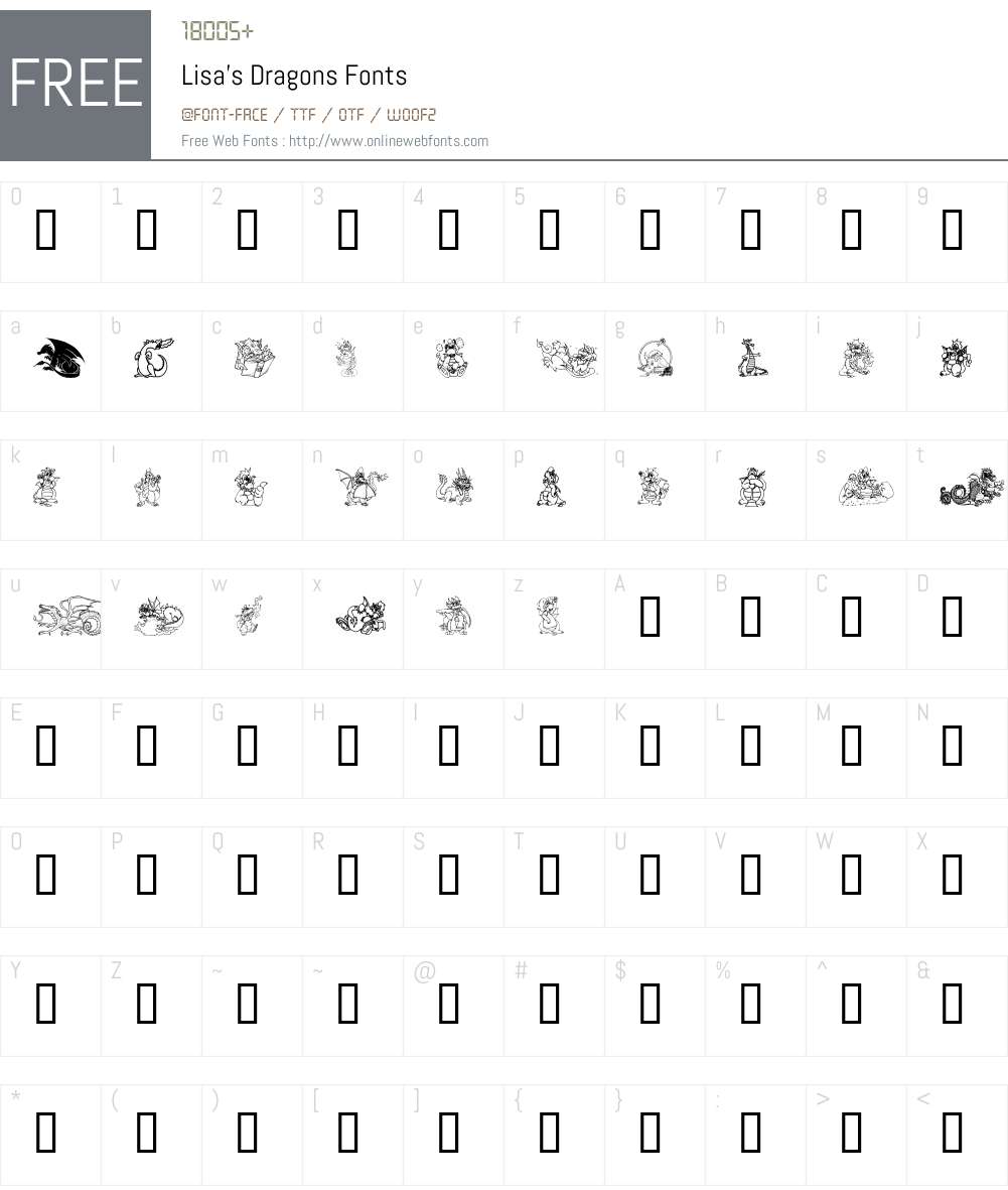 Lisa's Dragons Font Screenshots