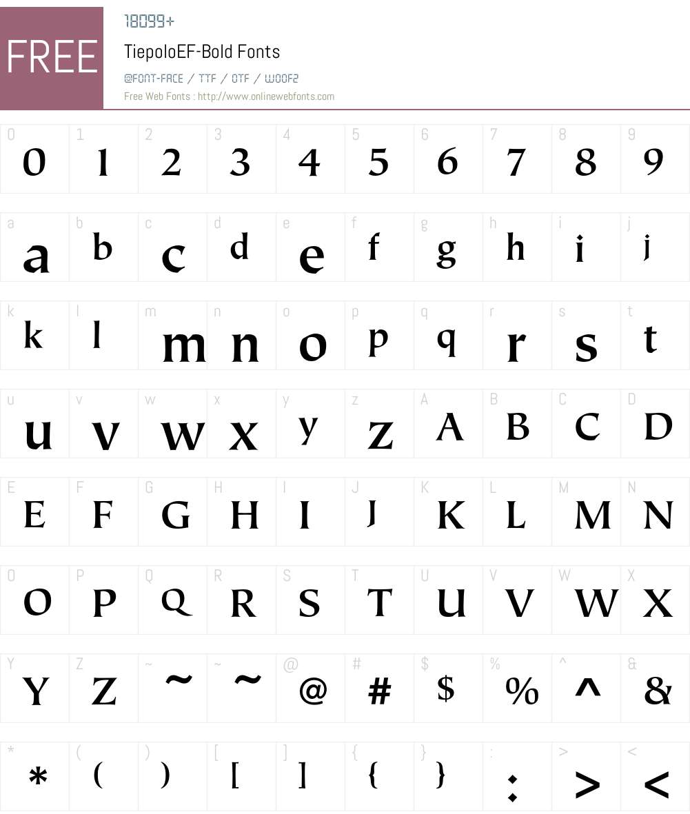 TiepoloEF Font Screenshots