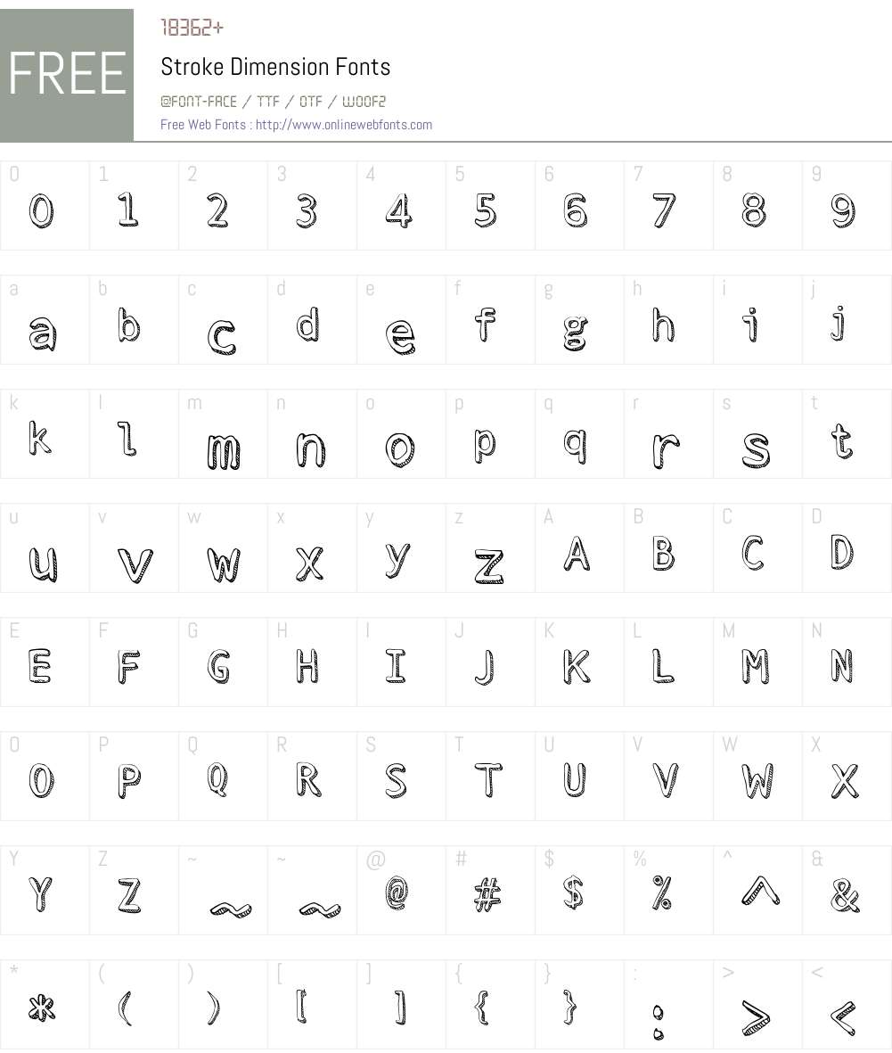 Stroke Dimension Font Screenshots
