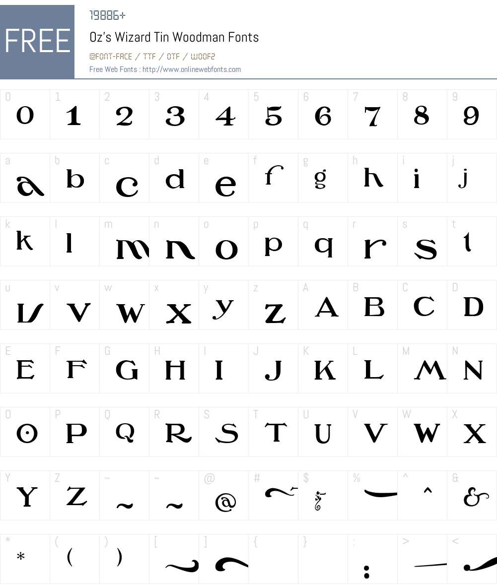 Oz'sWizard Font Screenshots