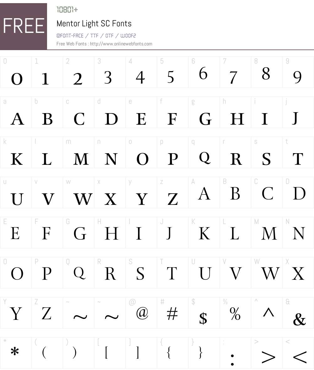 Mentor Font Screenshots