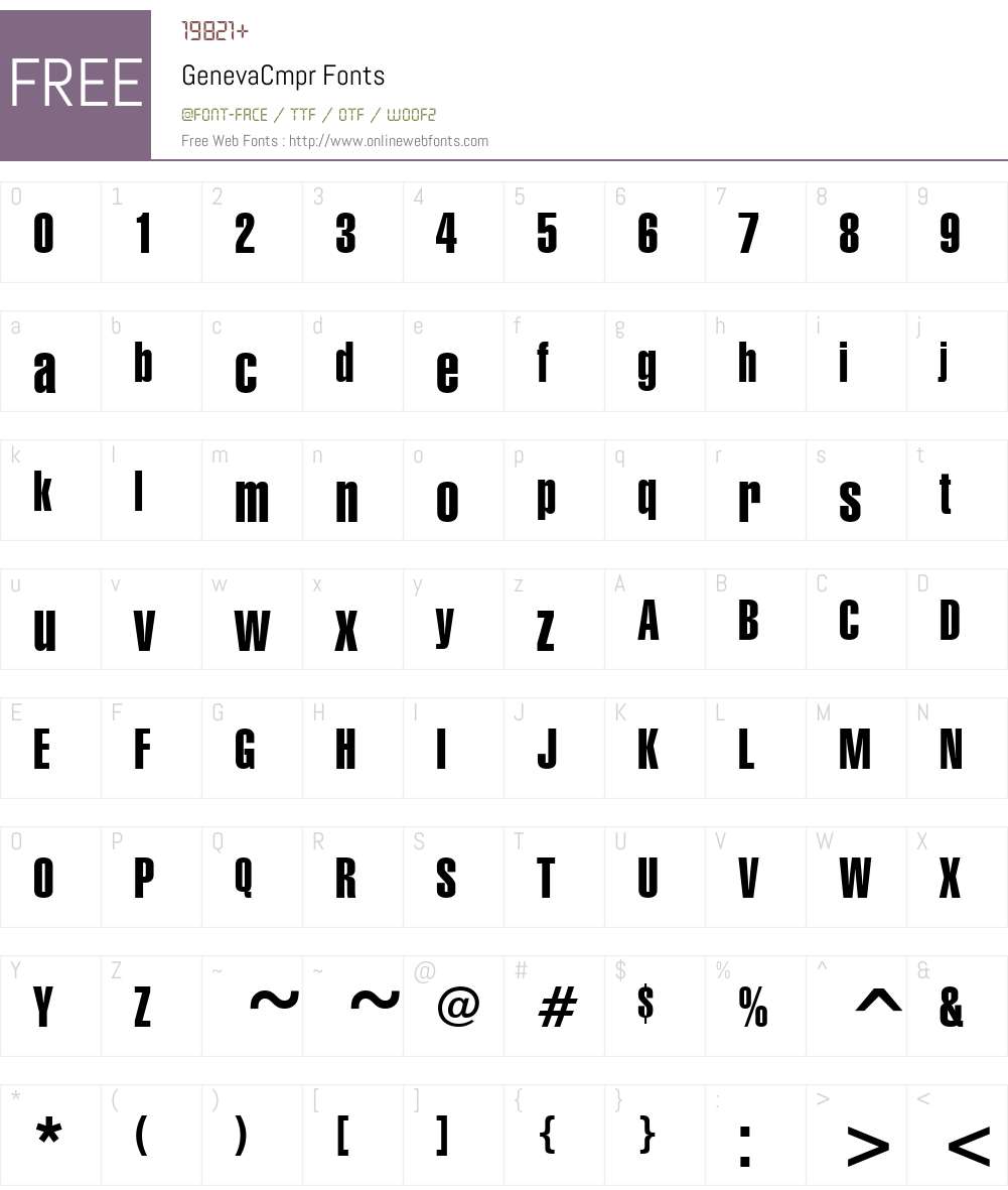 GenevaCmpr Font Screenshots