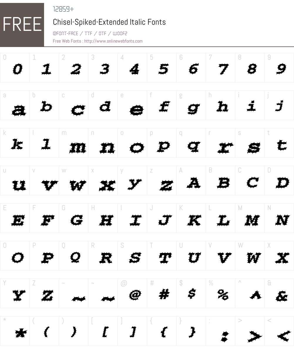 Chisel-Spiked-Extended Font Screenshots