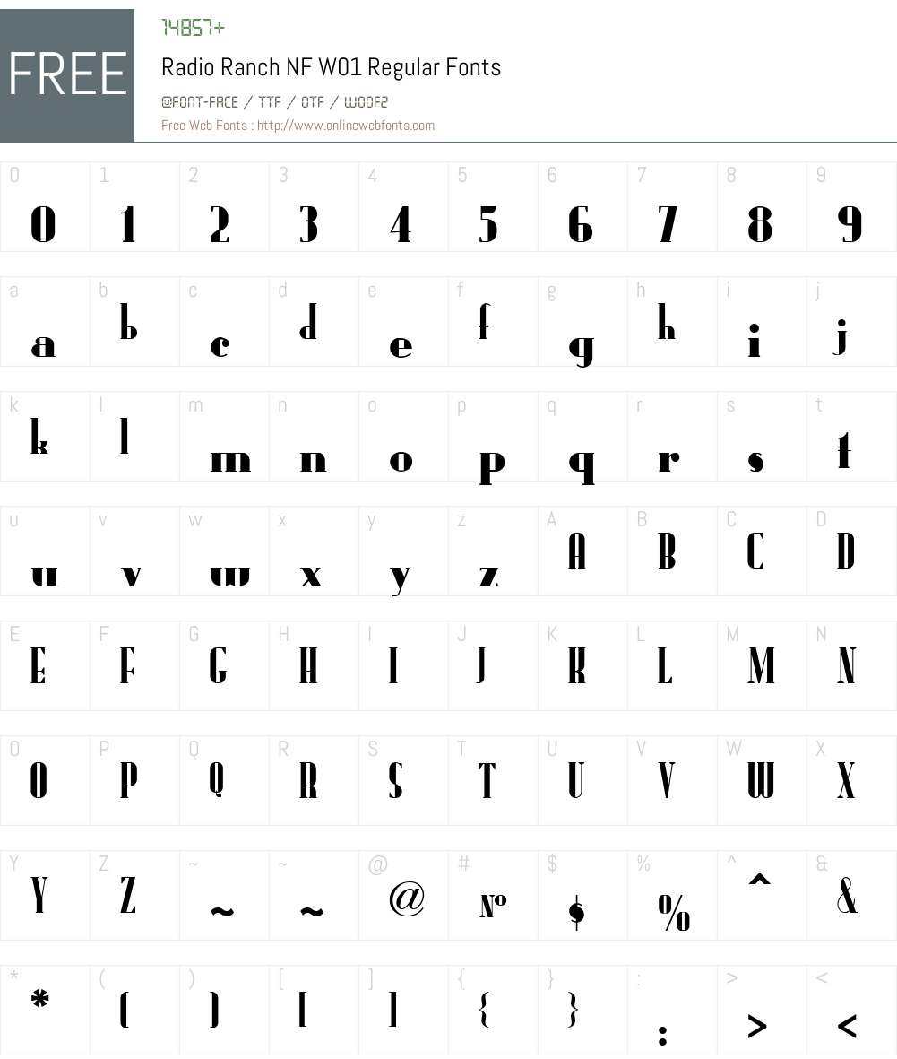 RadioRanchNFW01-Regular Font Screenshots