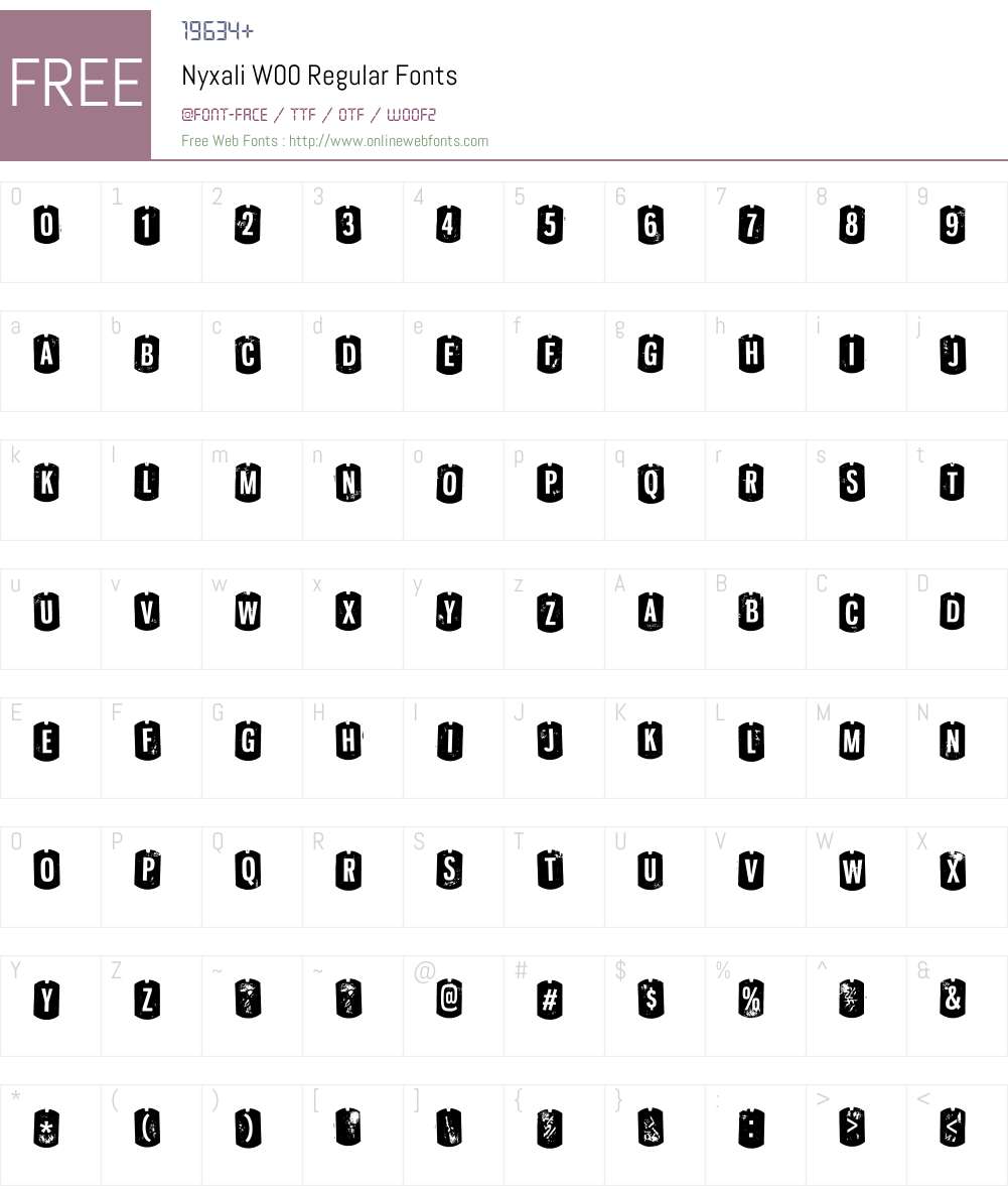 NyxaliW00-Regular Font Screenshots