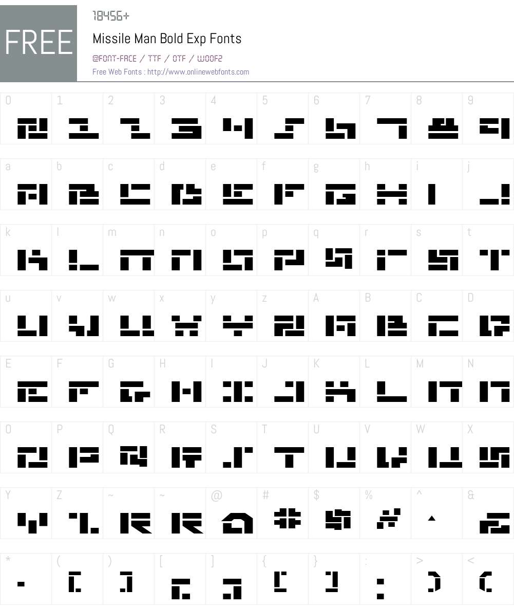 Missile Man Bold Exp Font Screenshots