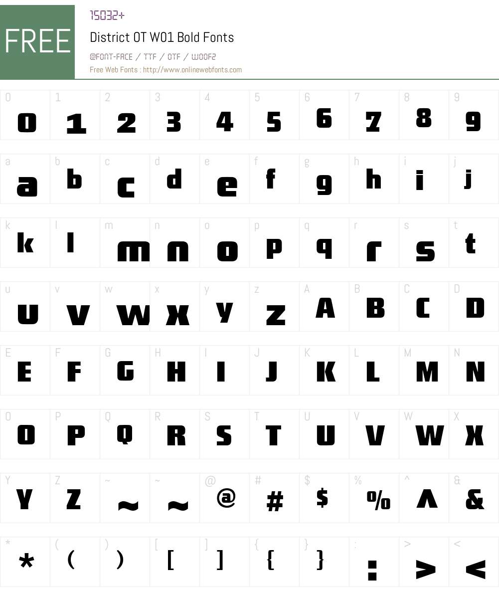 DistrictOTW01-Bold Font Screenshots