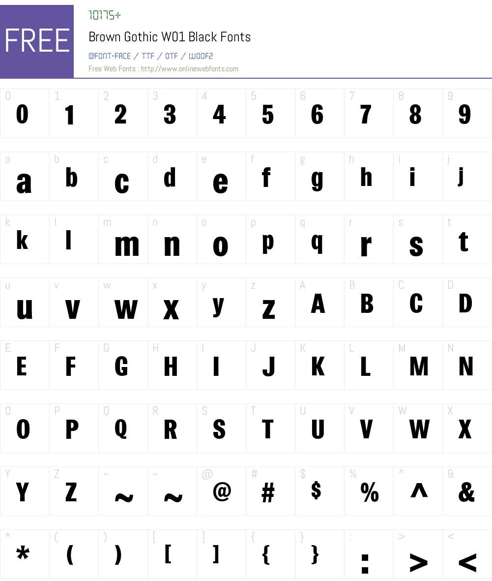 BrownGothicW01-Black Font Screenshots