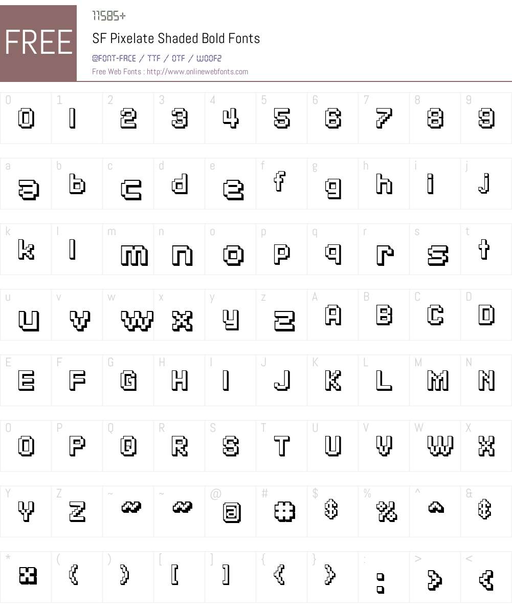 SF Pixelate Shaded Font Screenshots