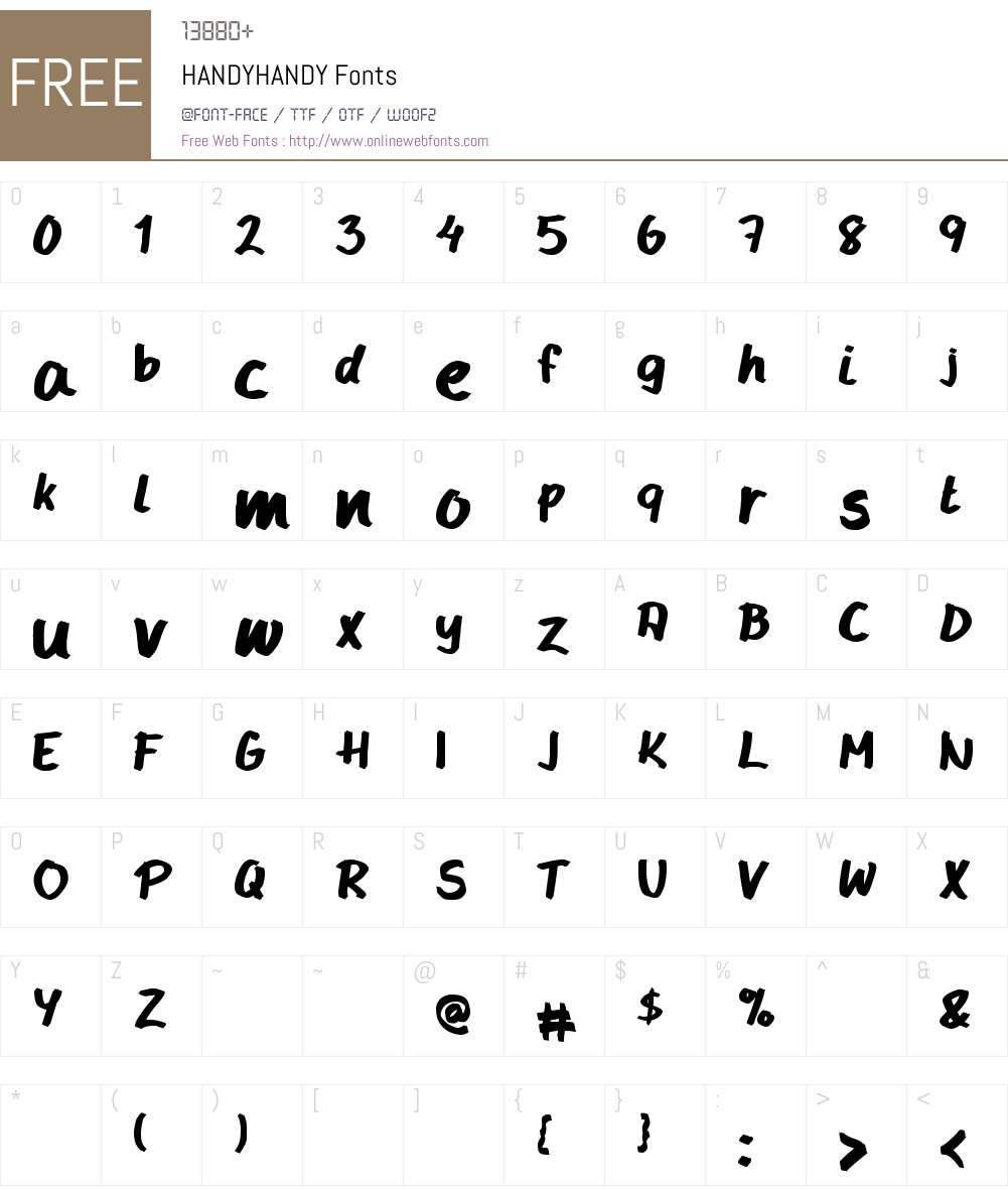 HANDYHANDY Font Screenshots