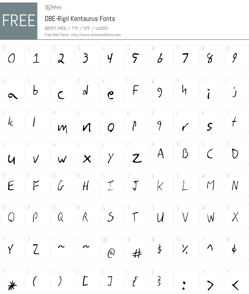 DBE-Rigil Kentaurus Font Screenshots