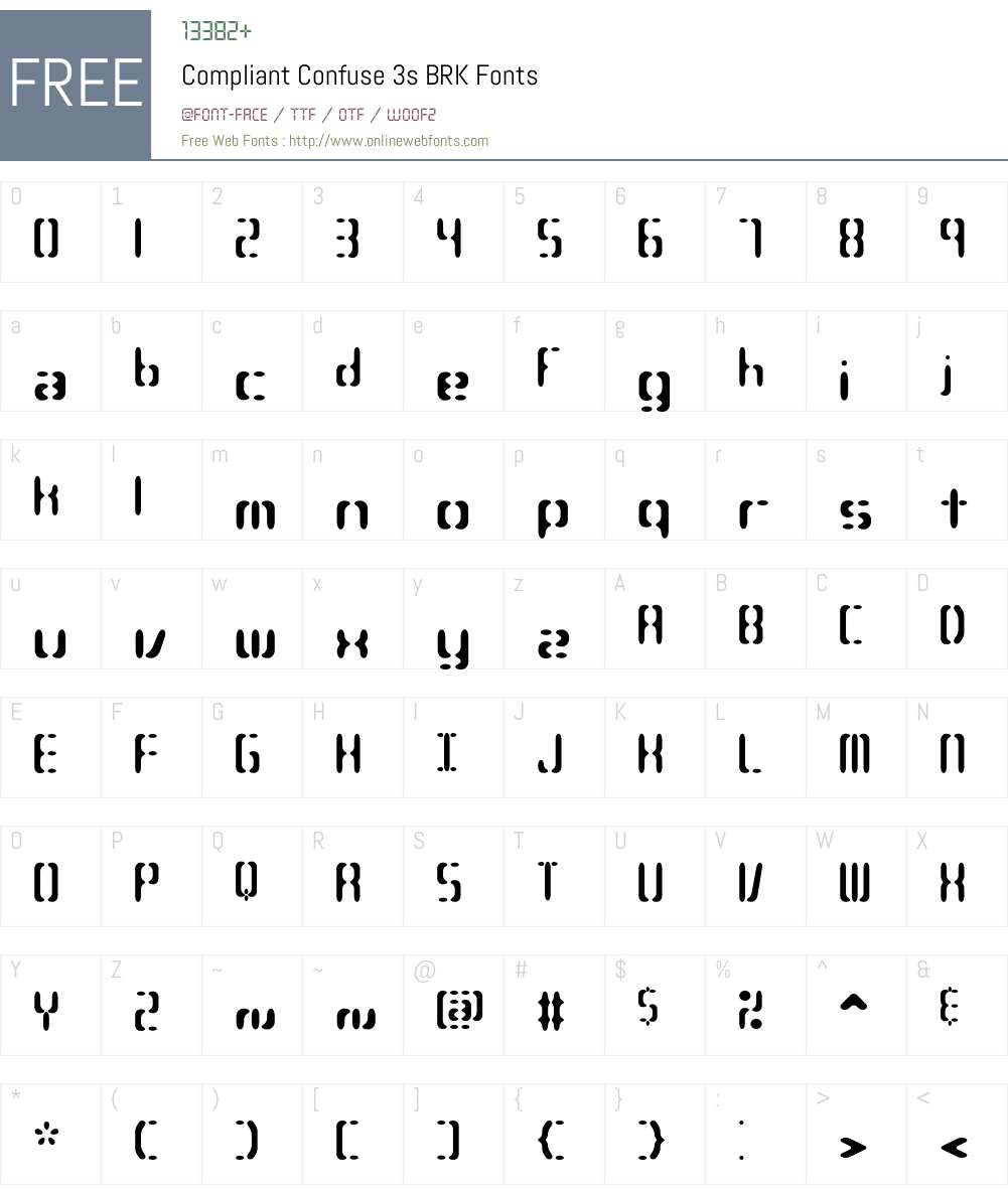Compliant Confuse 3s BRK Font Screenshots