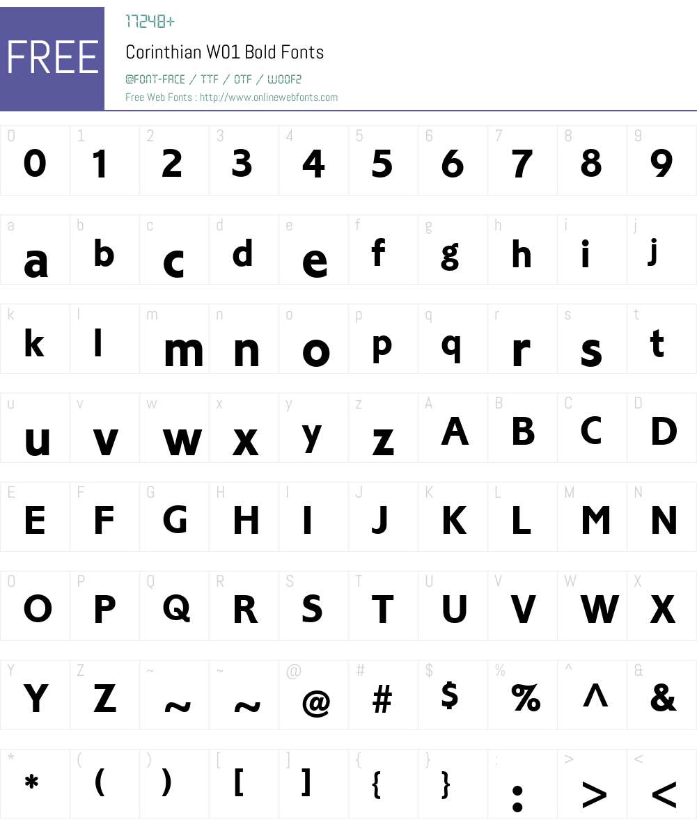 CorinthianW01-Bold Font Screenshots