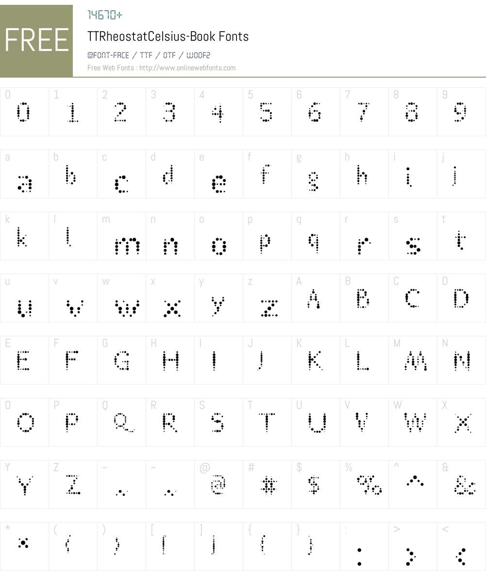 TTRheostatCelsius Font Screenshots