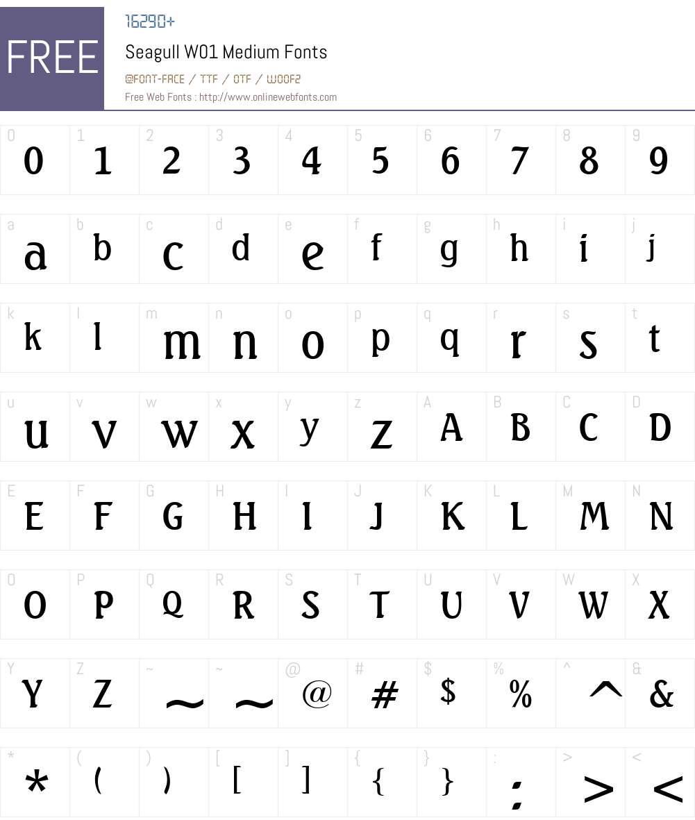 SeagullW01-Medium Font Screenshots