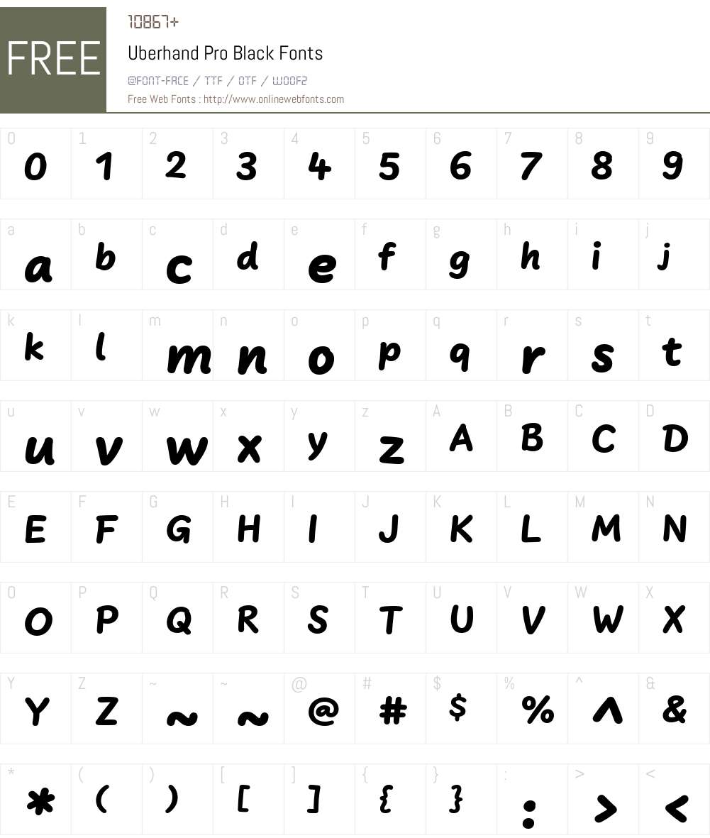 UberhandPro-Black Font Screenshots