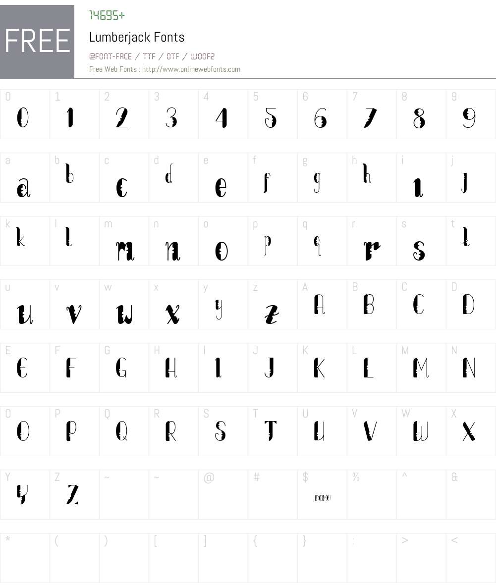 Lumberjack Font Screenshots