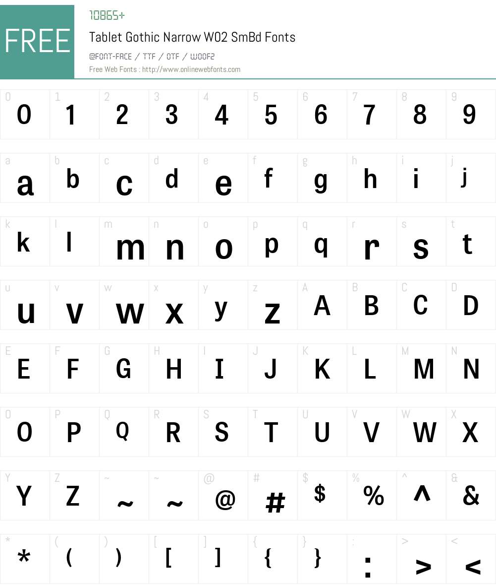 Tablet Gothic Font Screenshots