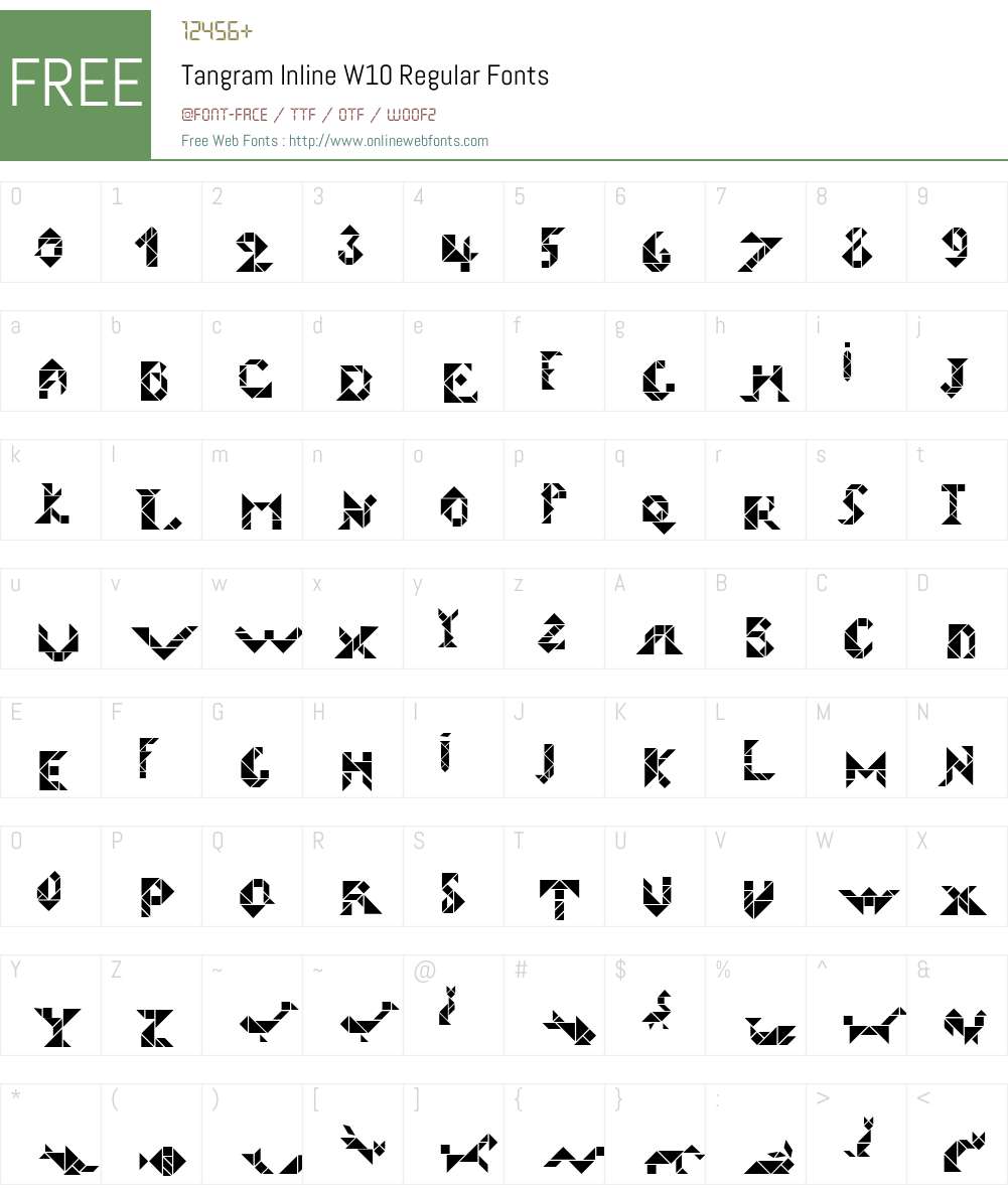 Tangram Font Screenshots