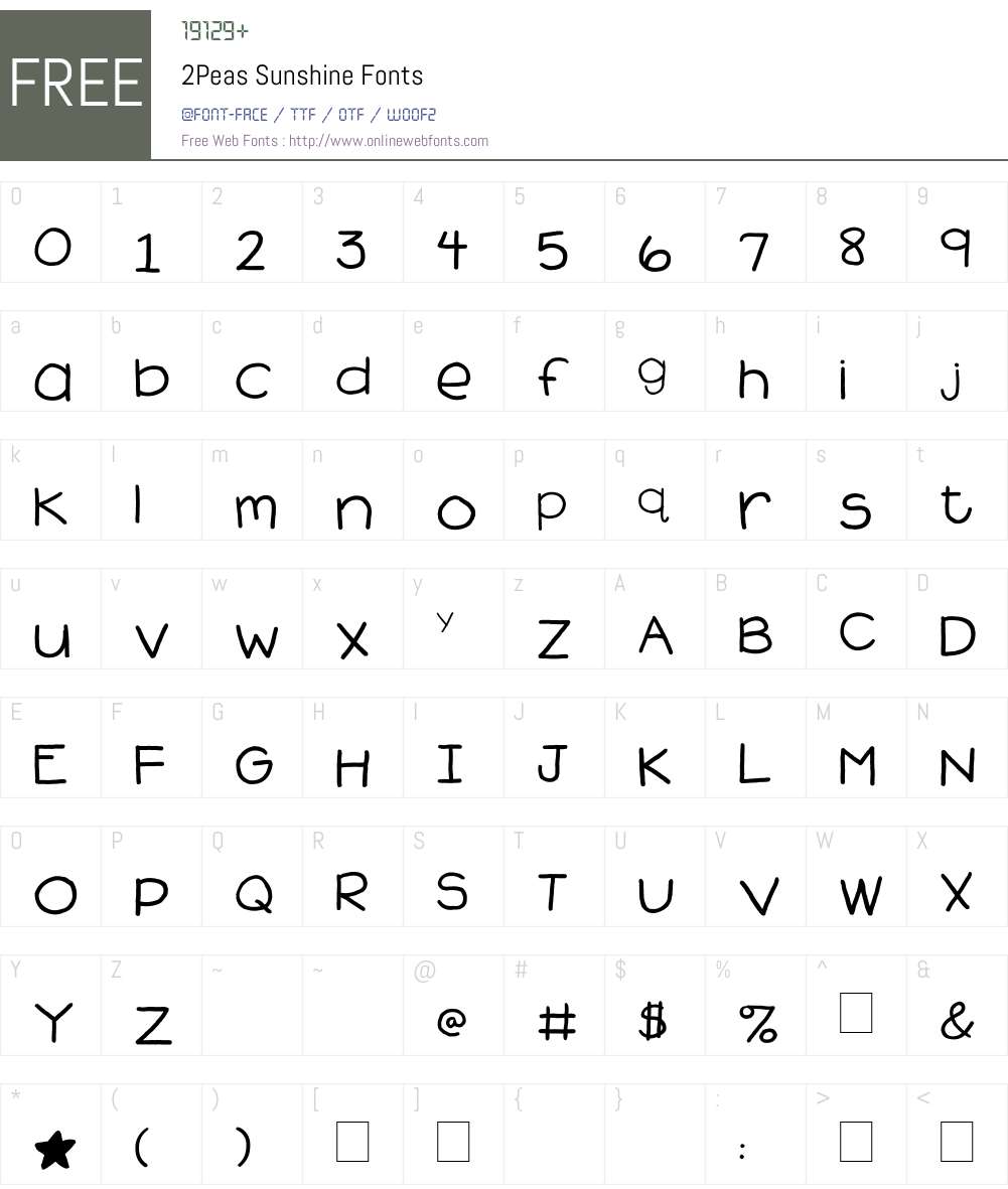 2Peas Sunshine Font Screenshots