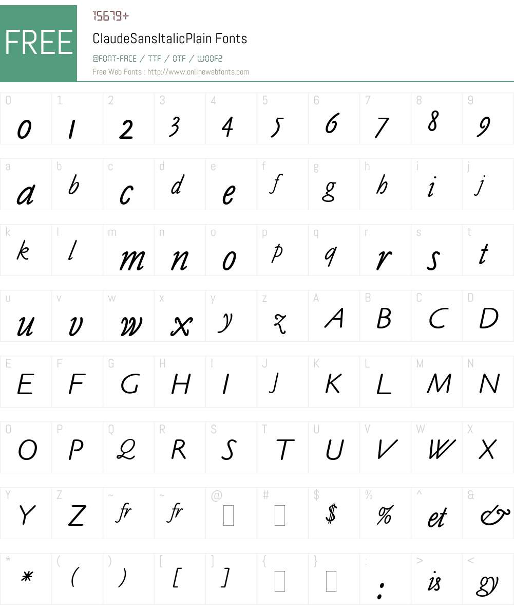 ClaudeSansItalicPlain Font Screenshots