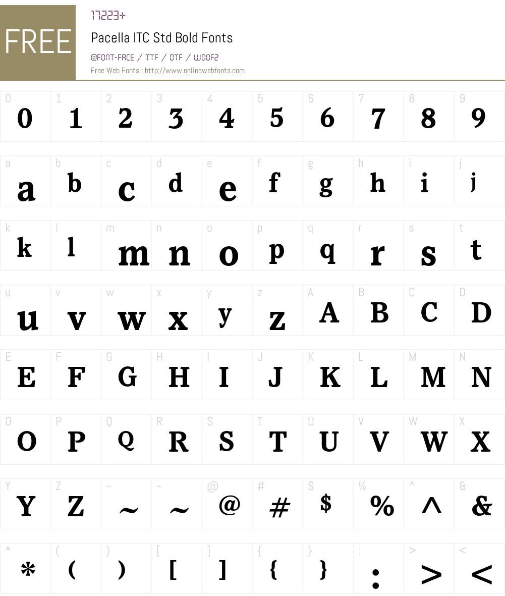Pacella ITC Std Font Screenshots
