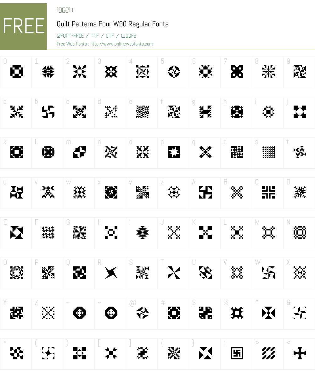 Quilt Patterns Four Font Screenshots