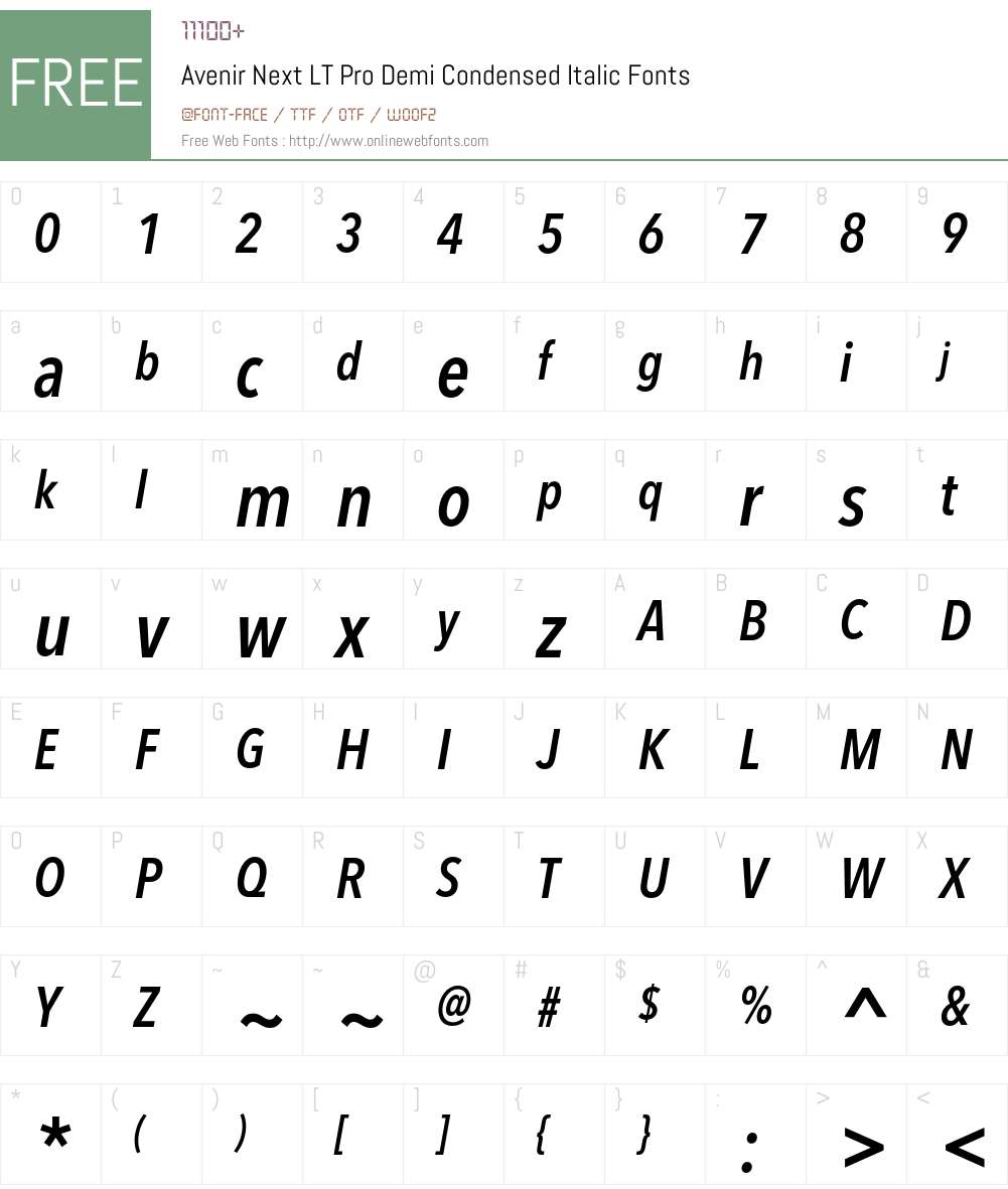 Avenir Next LT Pro Font Screenshots