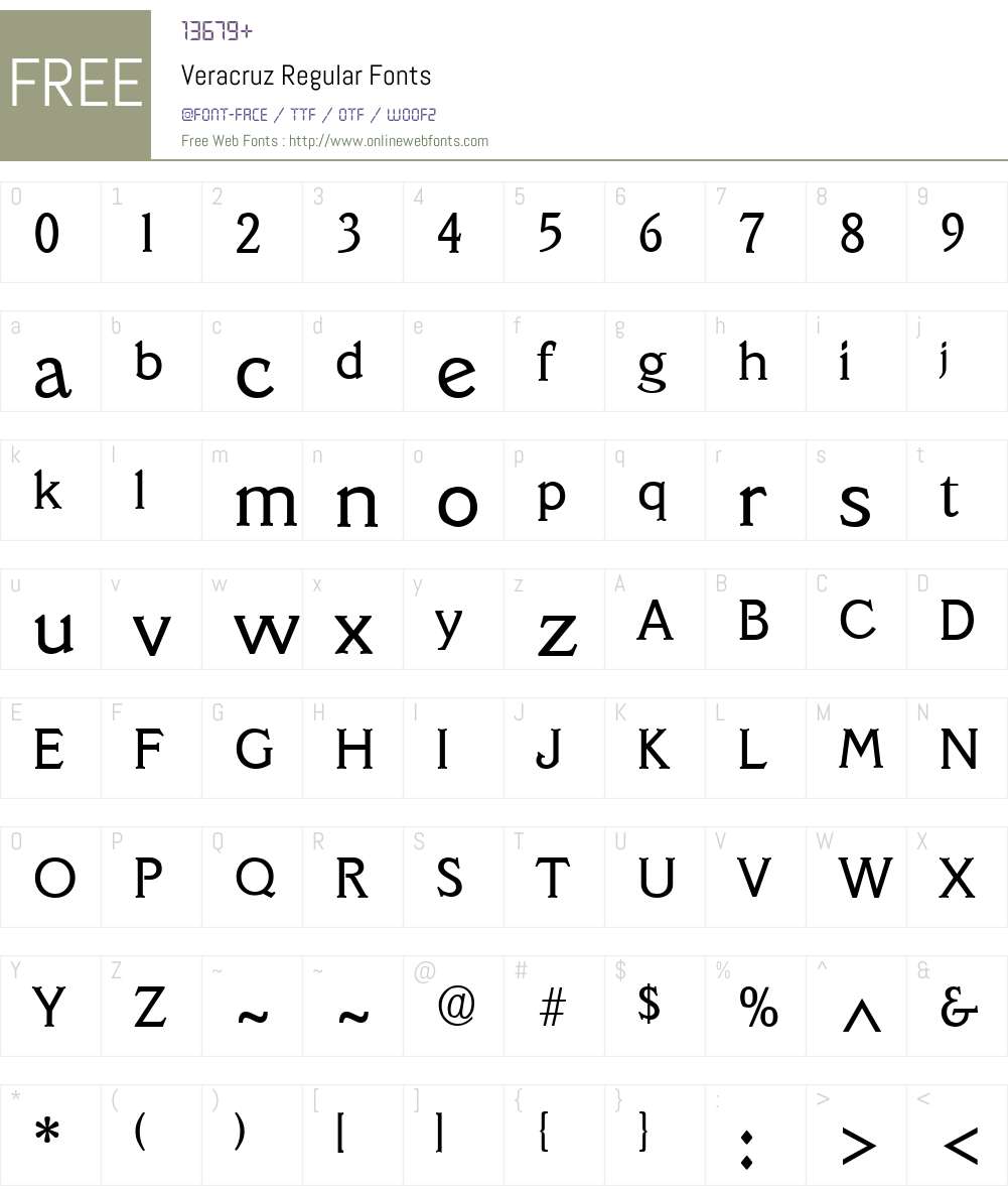 Veracruz Font Screenshots