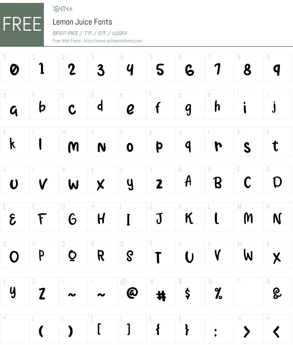 Lemon Juice 1.00;January 11, 2019;FontCreator 11.5.0.2427 64bit Fonts