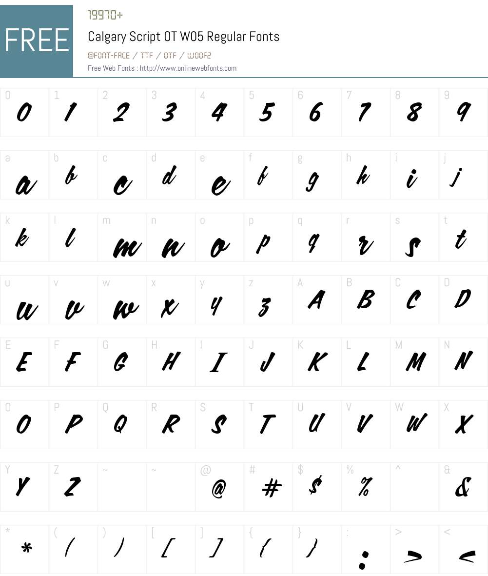 CalgaryScriptOTW05-Regular Font Screenshots