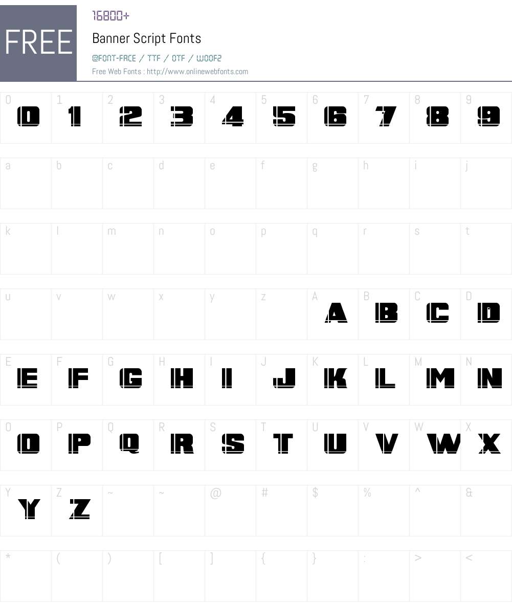 Banner Script Font Screenshots