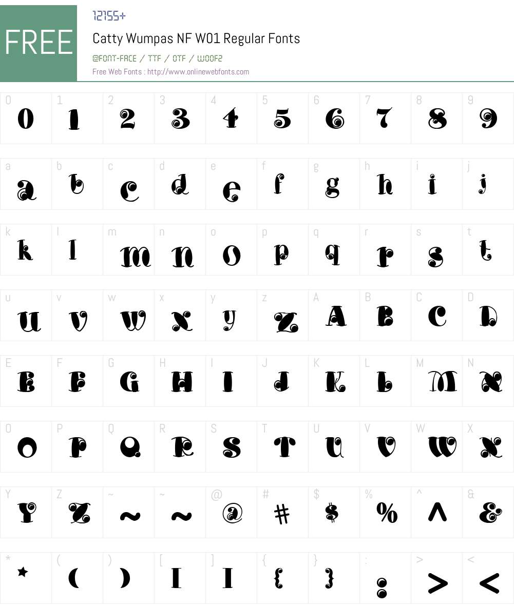 CattyWumpasNFW01-Regular Font Screenshots