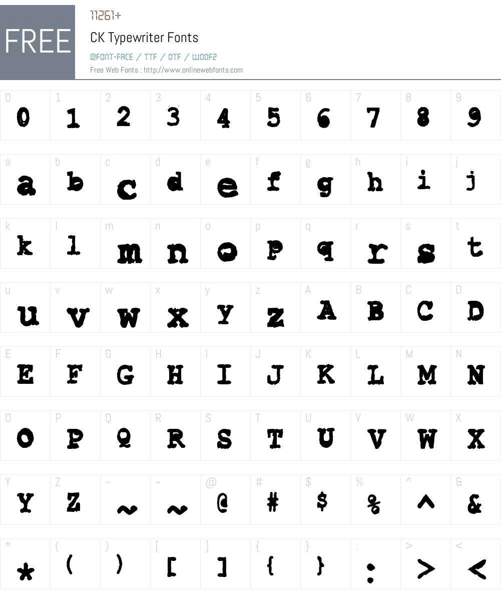 CK Typewriter Font Screenshots