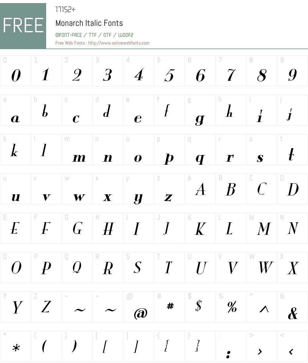 Monarch Font Screenshots
