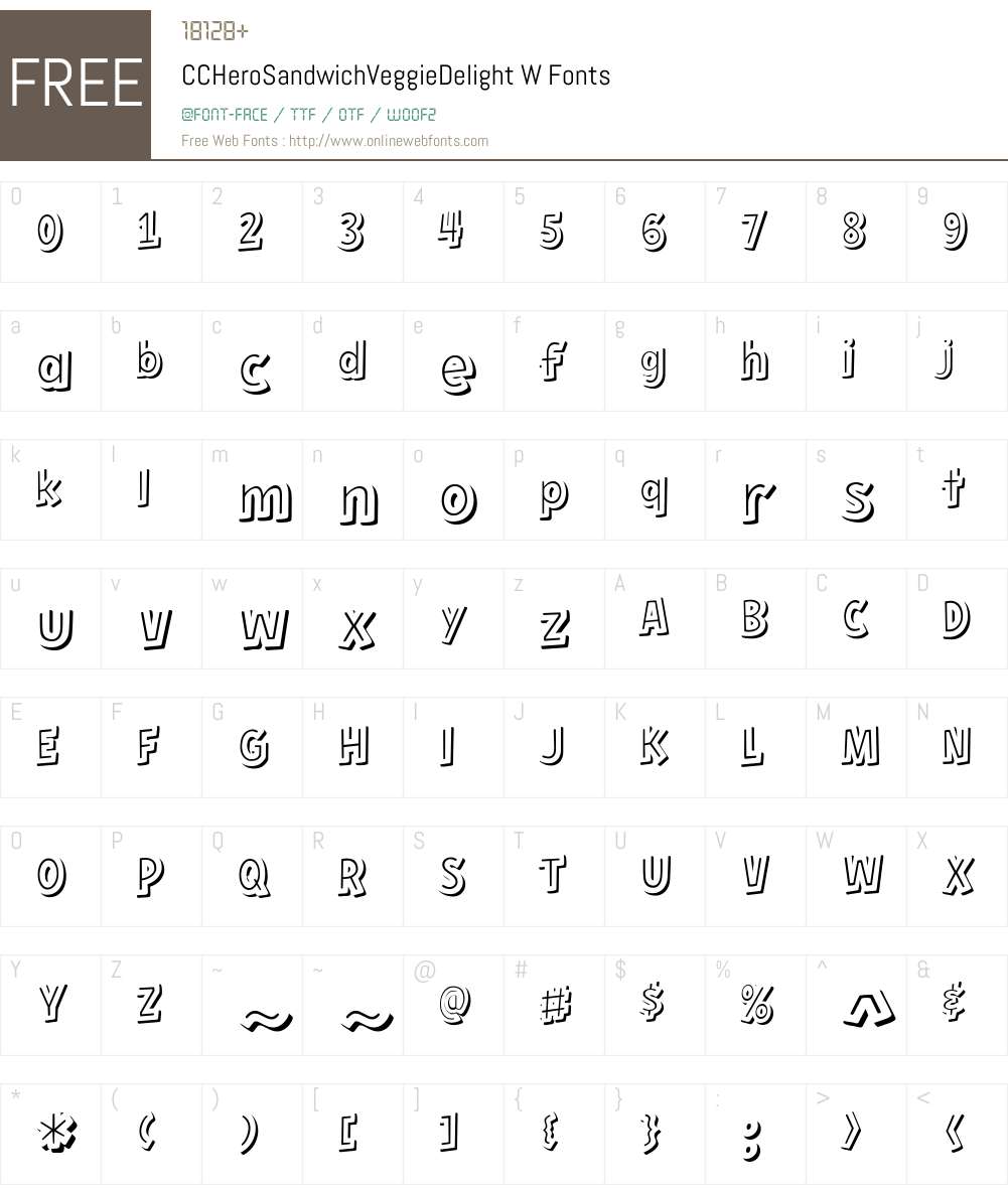 CCHeroSandwichVeggieDelightW Font Screenshots