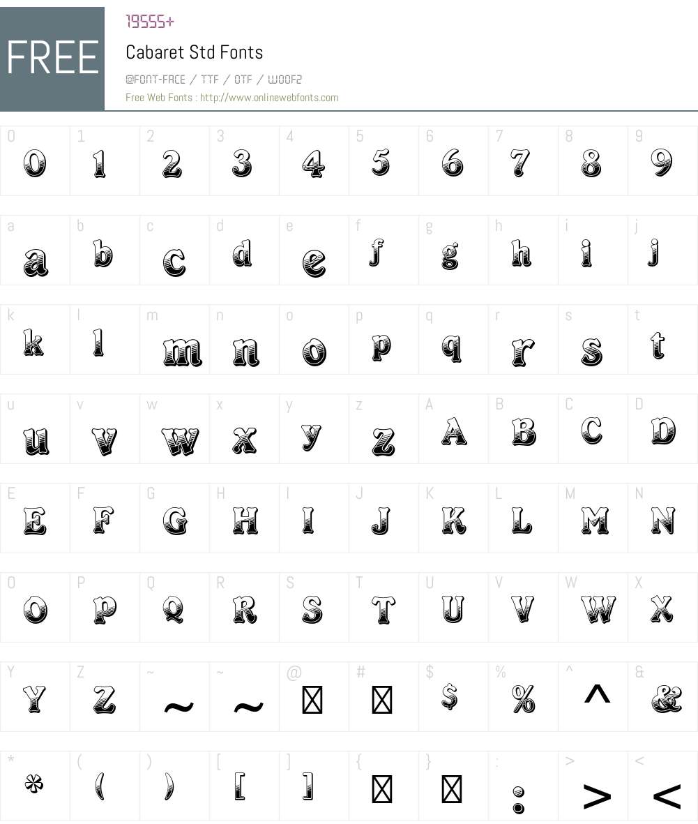 Cabaret Std Font Screenshots