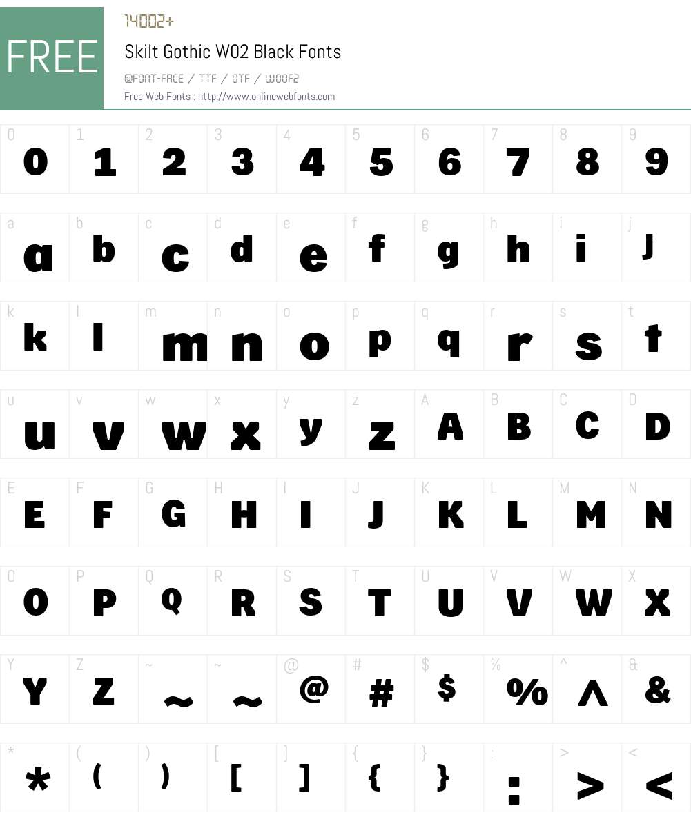 Skilt Gothic Font Screenshots