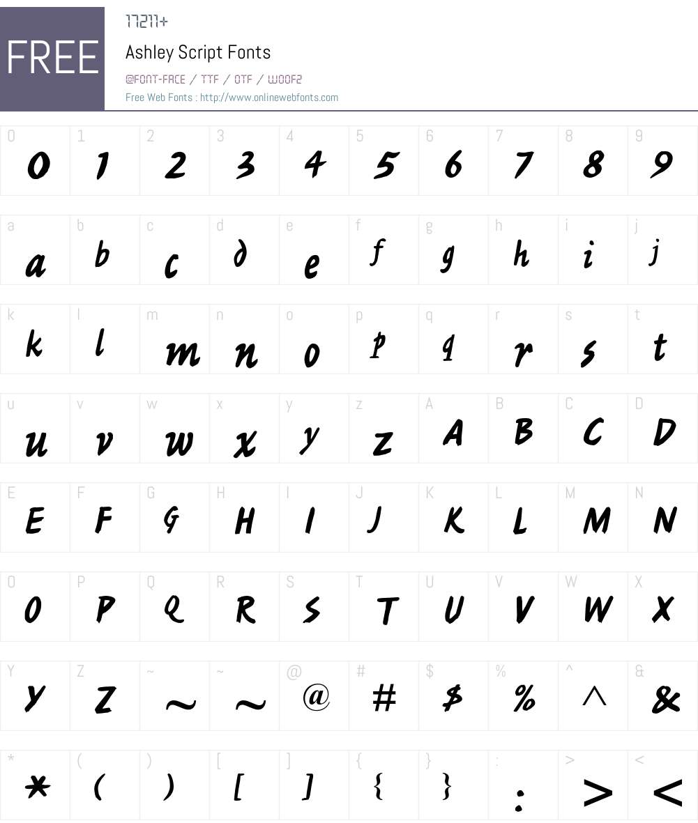 Ashley Script Font Screenshots