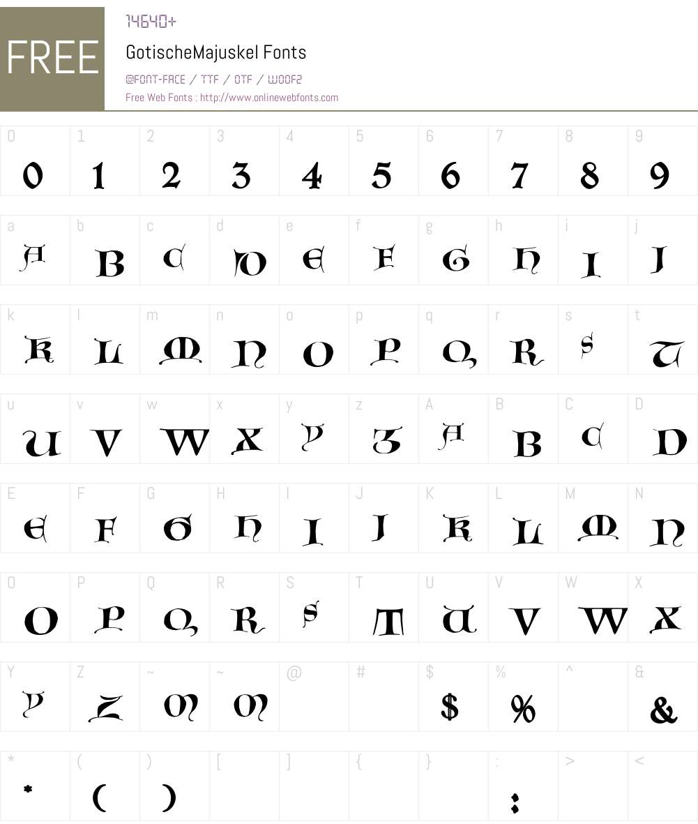 GotischeMajuskel Font Screenshots