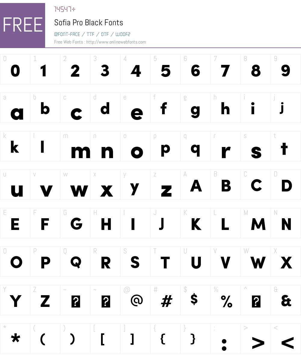 SofiaProBlack Font Screenshots