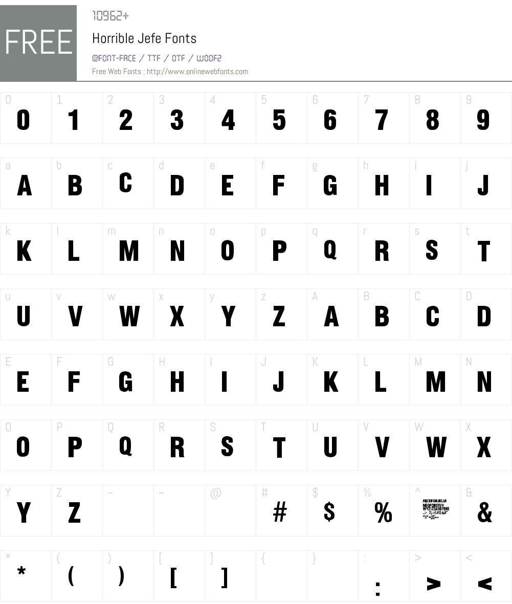 Horrible Jefe Font Screenshots