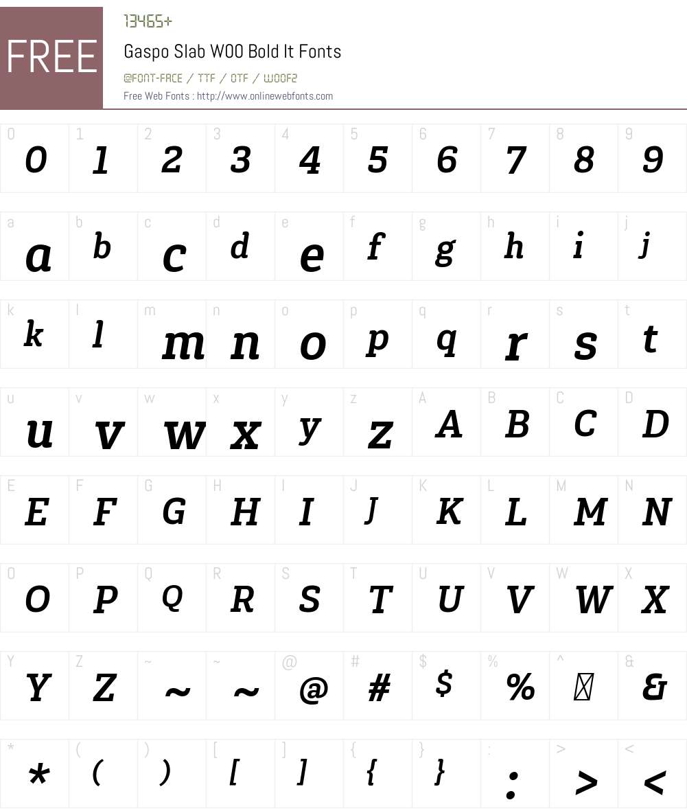 Gaspo Slab Font Screenshots