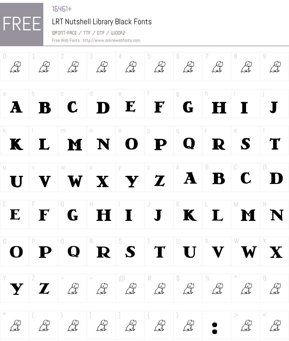LRT Nutshell Library Black 1.00 November 8, 2015, initial release Fonts ...