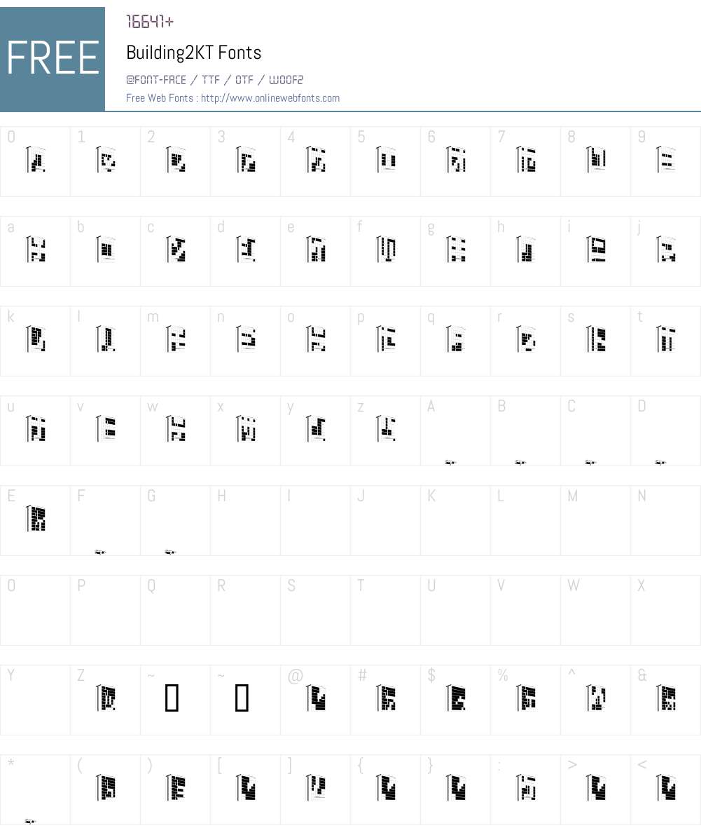 Building2KT Font Screenshots