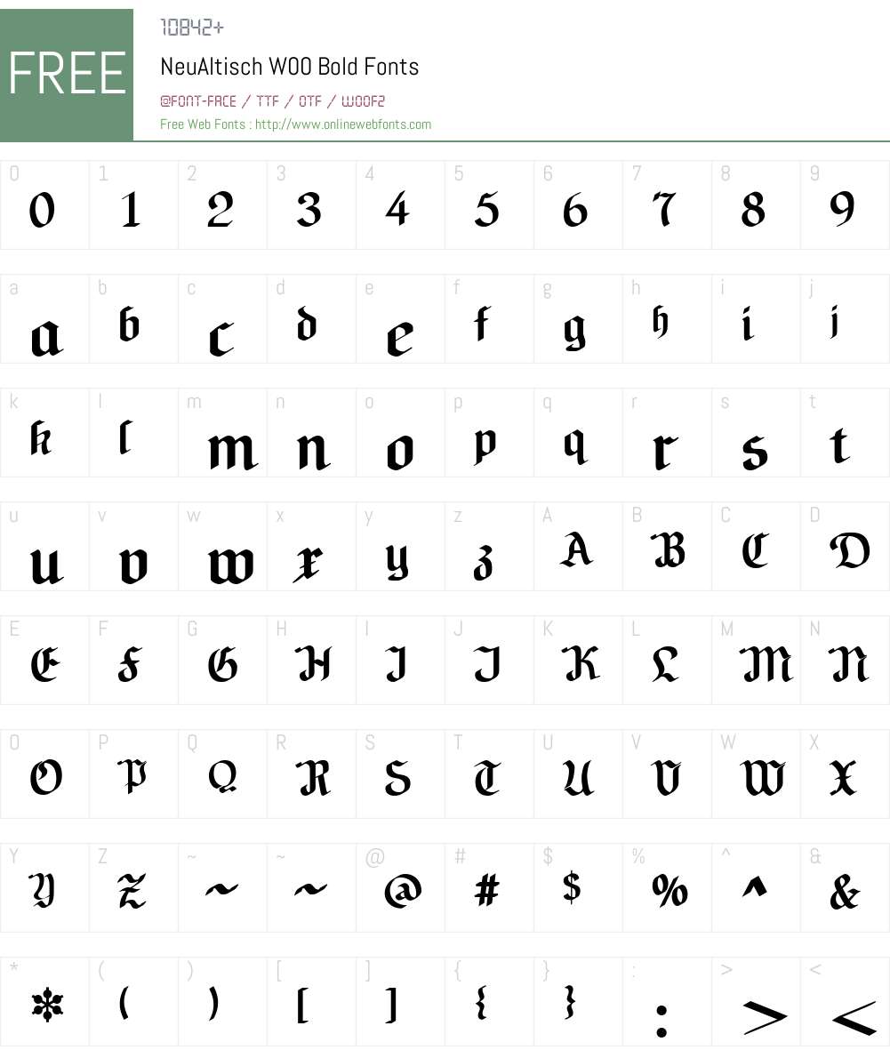 NeuAltischW00-Bold Font Screenshots