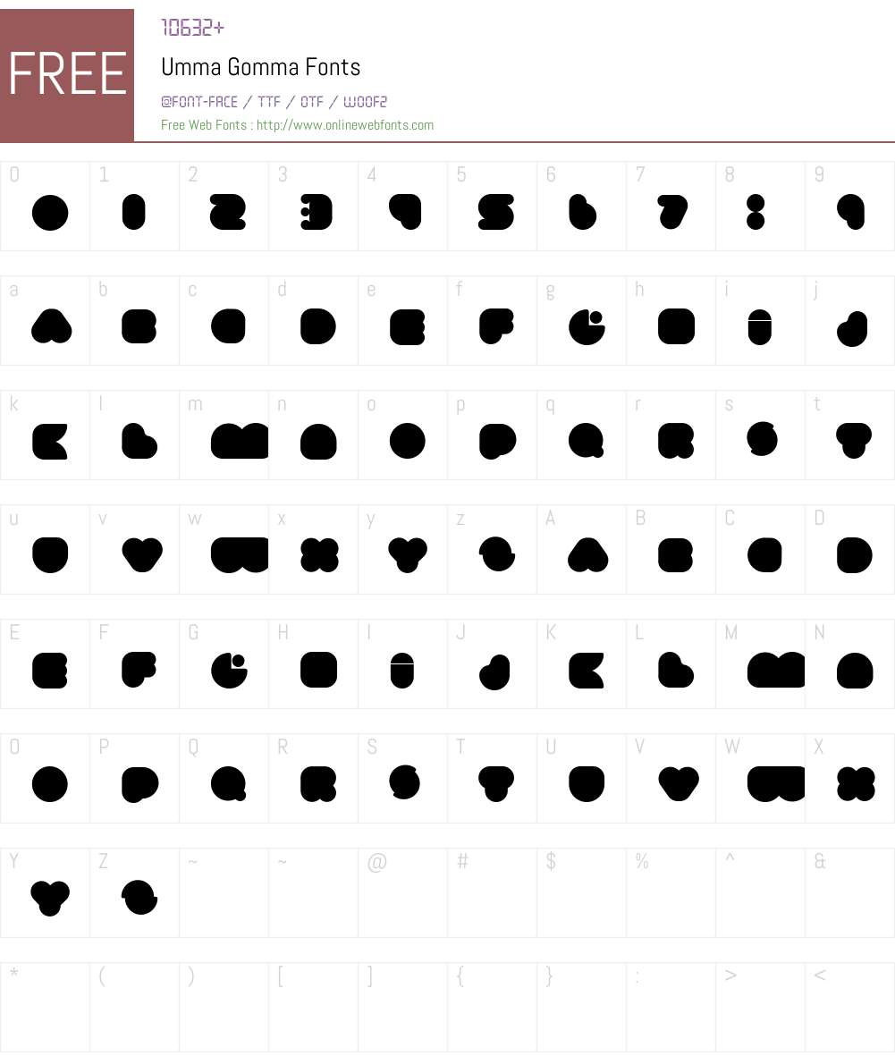 happyloverstown.eu - Umma Gomma - asmilefortimbuctu Font Screenshots