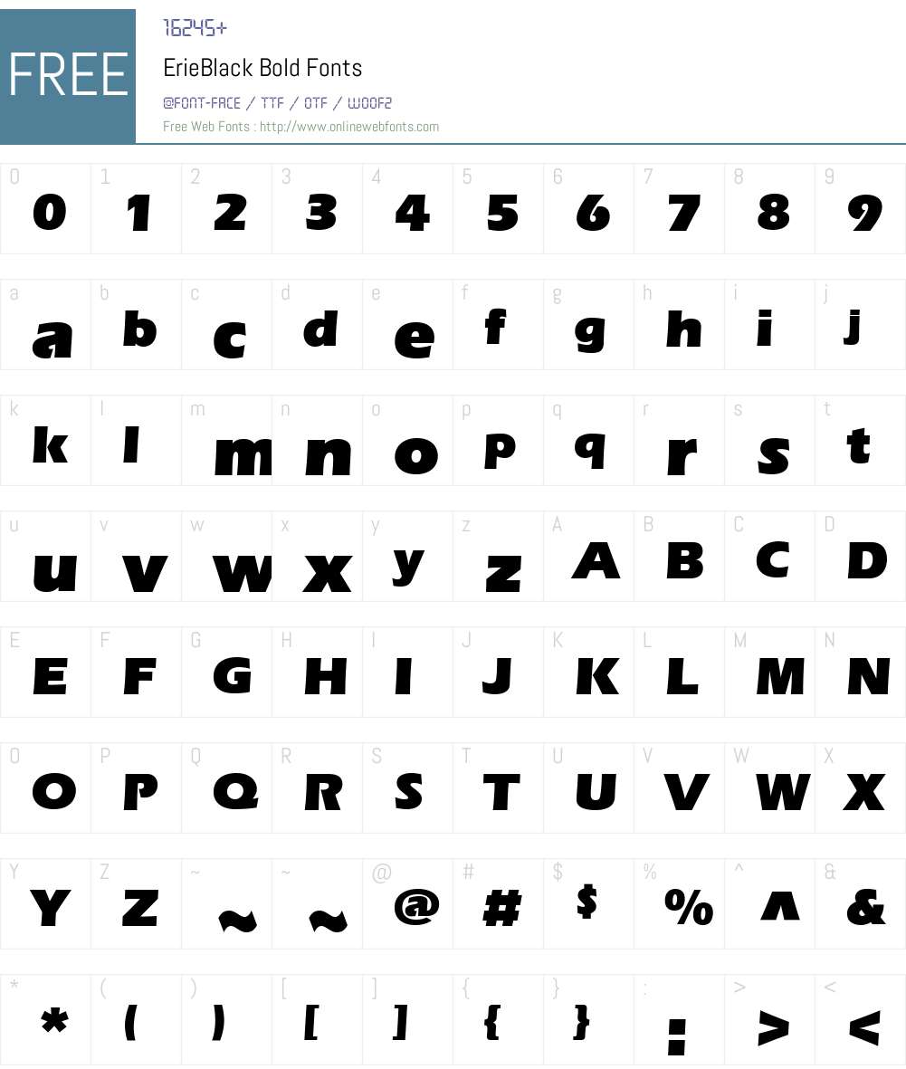 ErieBlack Font Screenshots