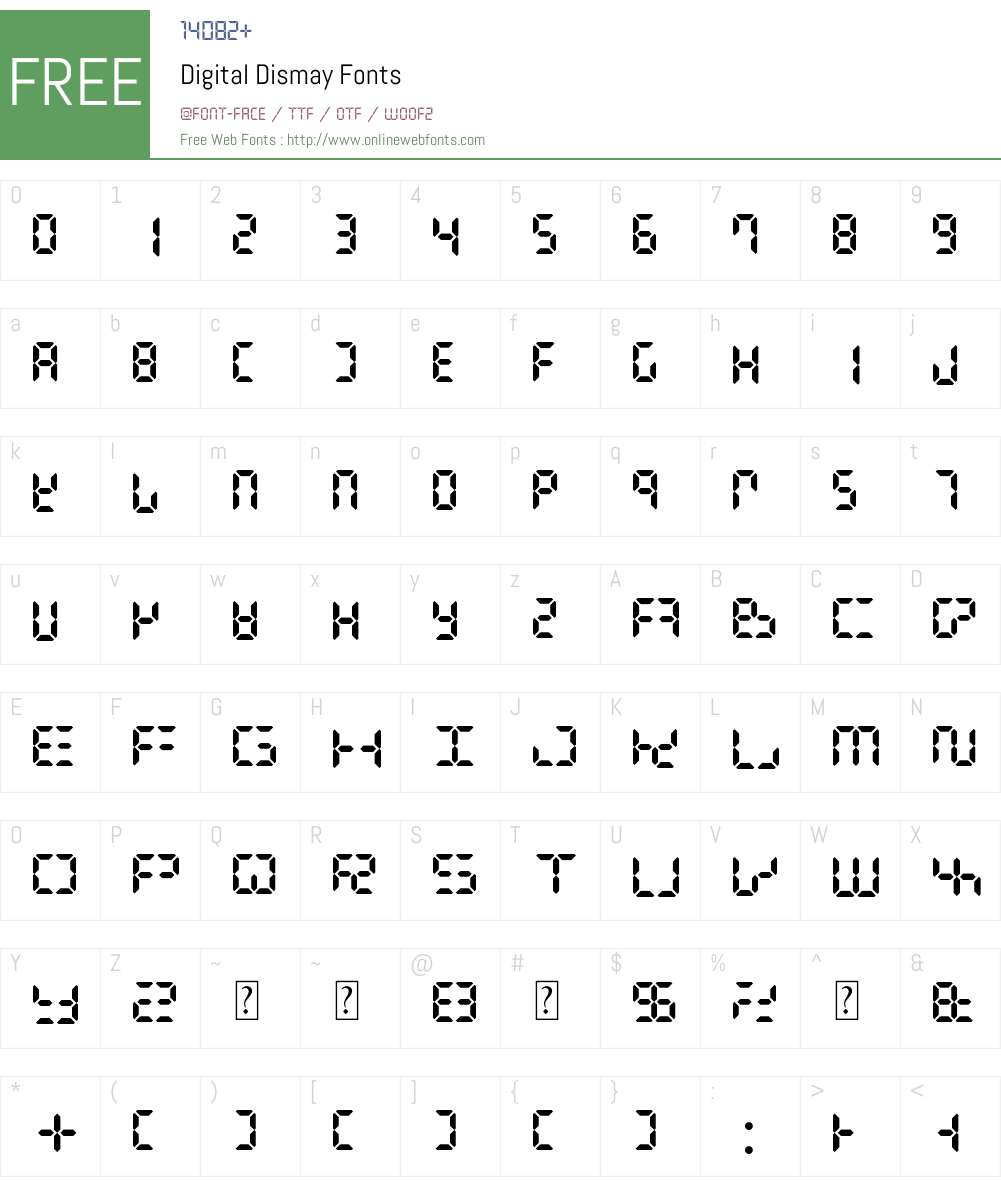Digital Dismay Font Screenshots