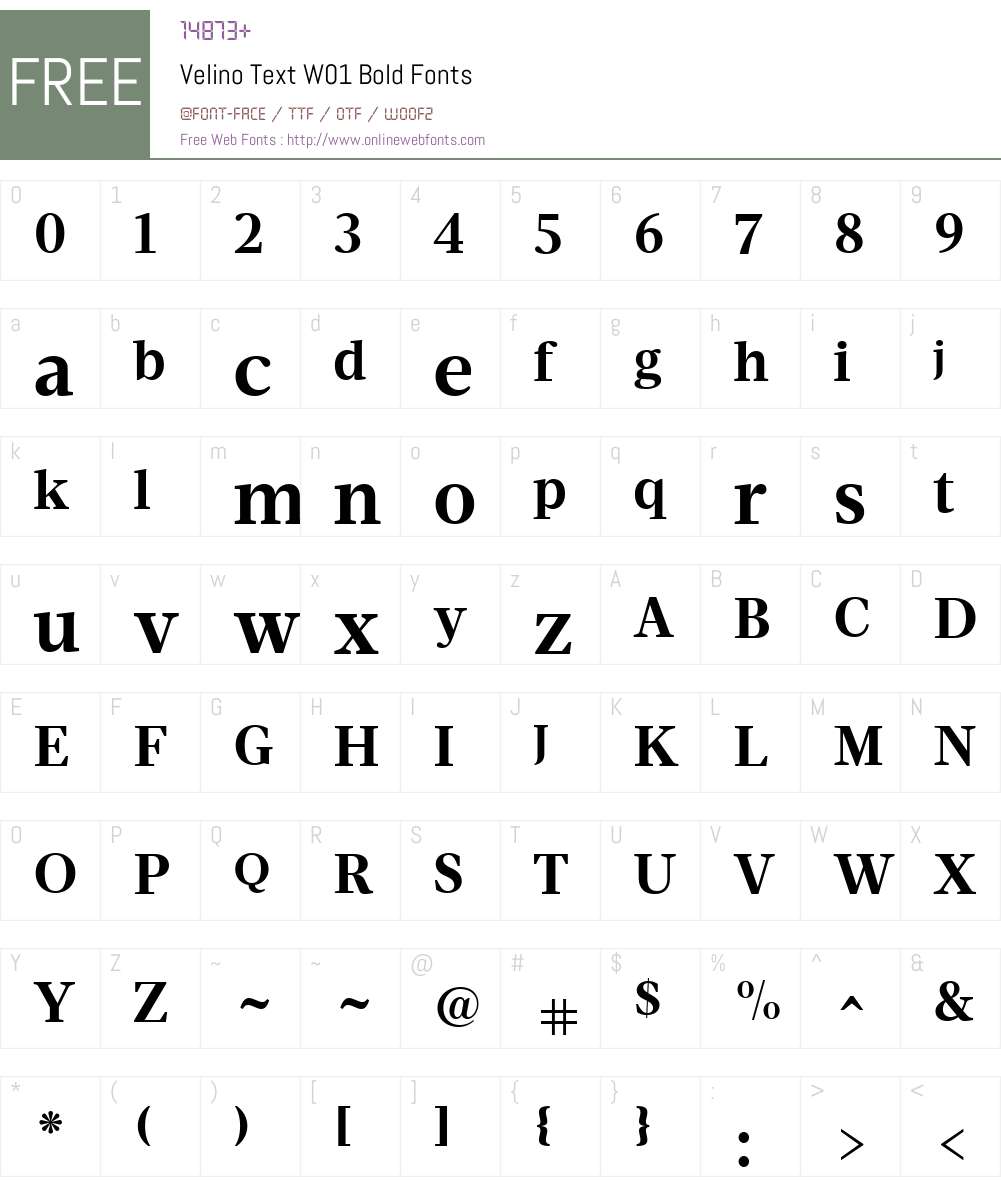 VelinoTextW01-Bold Font Screenshots